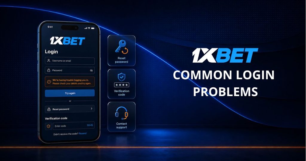 1xBet login error and account recovery options
