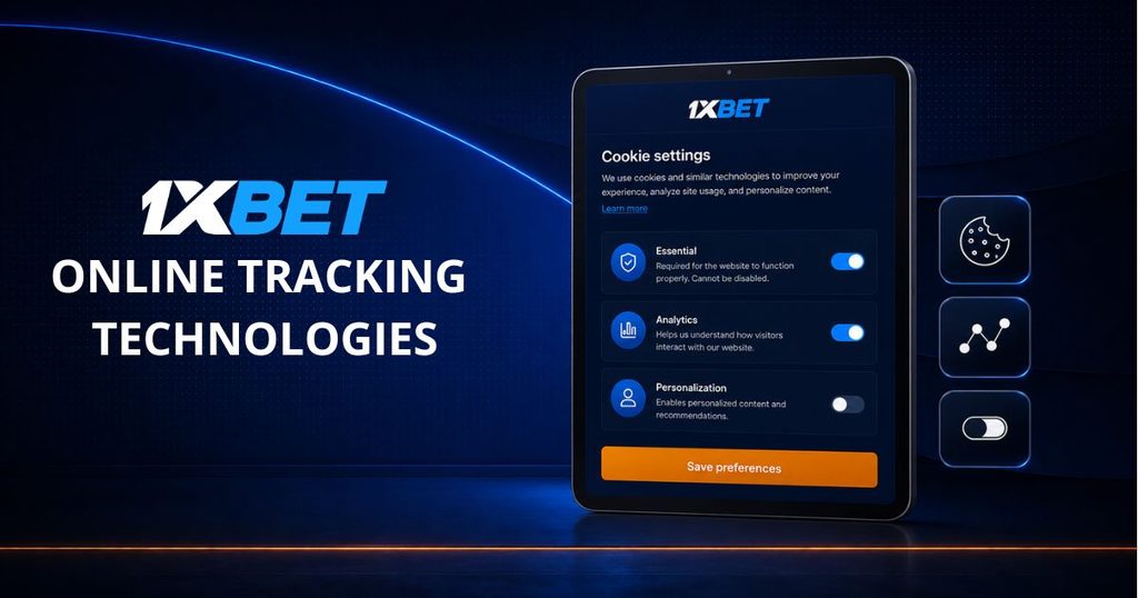 1xBet cookie and tracking preference settings