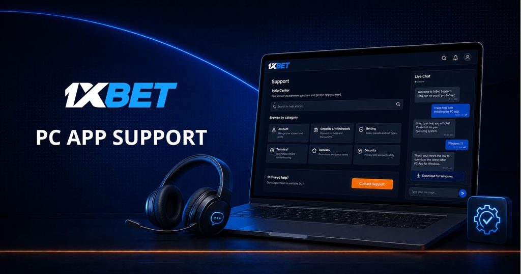 1xBet PC support