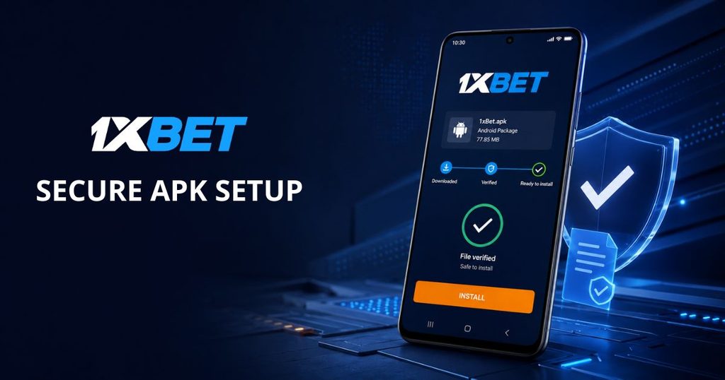 1xBet APK installation on Android phone